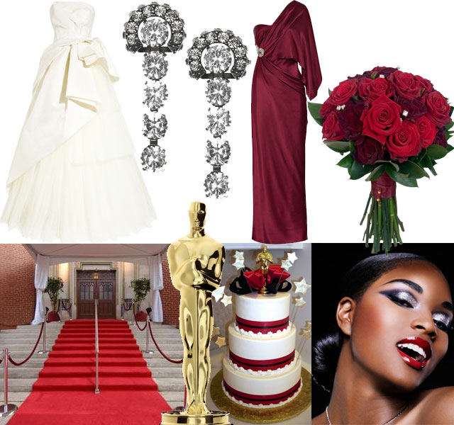 oscars hollywood glamour wedding inspiration Wedding Theme Red and White